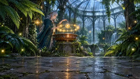 Mage Tending Golden Lights