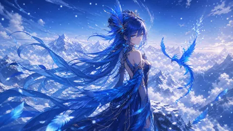 Blue Phoenix Girl Mountains