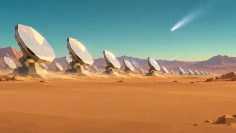 Desert Mirror Array and Comet