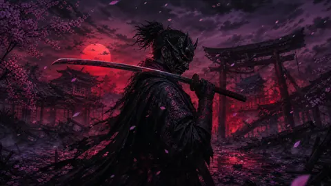 Oni Samurai at Ruined Temple