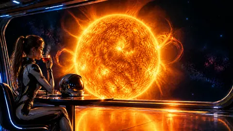 Astronaut Tea Beside the Sun