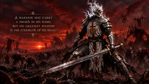 Lich Knight Before Demon Horde