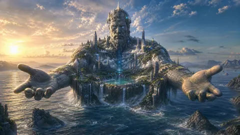 Giant Carrying Futuristic City