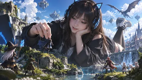 Giant Catgirl in Isekai World