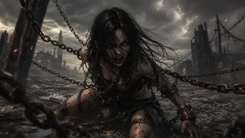 Chained Assailant in Industrial Wasteland