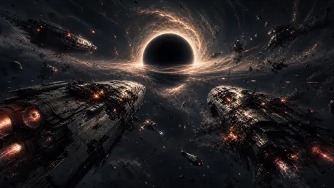 Space Battle Around Black Hole