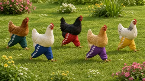 Chickens in Striped Track Pants
