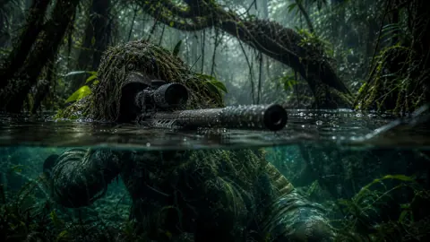 Ghillie Sniper in Rainforest Swamp
