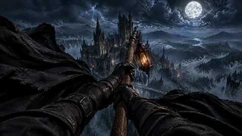 Flying Toward Gothic Citadel
