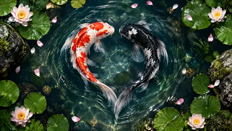 Koi Yin-Yang Heart Pond