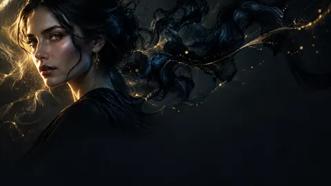 Woman With Golden Ink Vapor