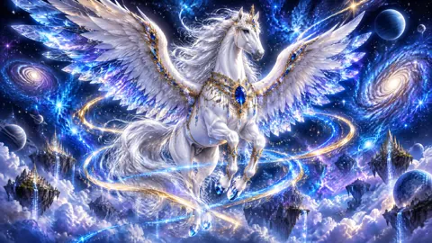 Crystal Winged Pegasus in Space