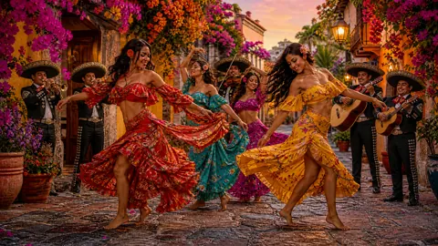 Four Women Dancing With Mariachi