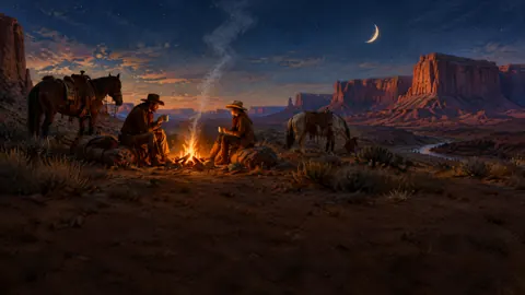 Trail Riders by Campfire