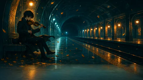 Violinist on Metro Platform