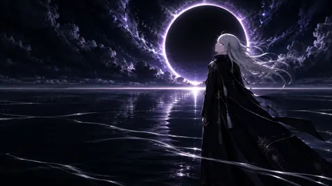 White-Haired Woman Under Eclipse