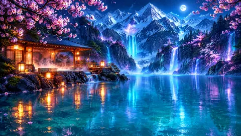 Cherry Blossom Hot Spring Lake