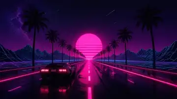 Neon Horizon Drive live wallpaper
