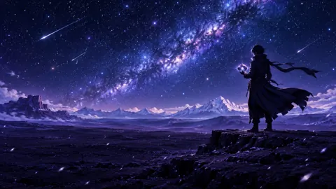 Meteor Hunter Under Milky Way