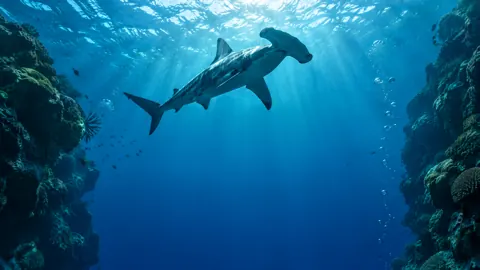 Hammerhead Shark Underwater Reef