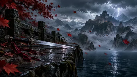 Ceremonial Sword on Stormy Bridge