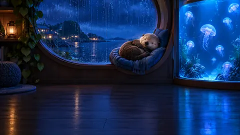 Sleeping Otter by Jellyfish Aquarium