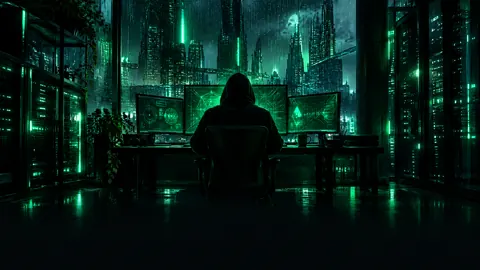 Hacker at Green Monitors