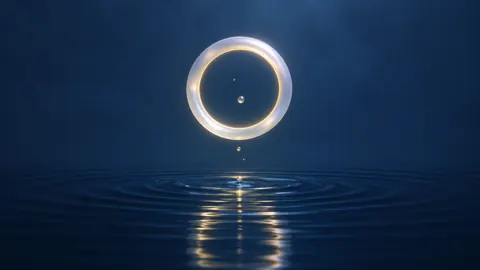 Glowing Ring Over Midnight Pool