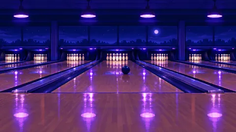 Pixel Bowling Alley at Midnight
