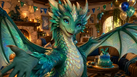 Emerald Wyvern Birthday Cake