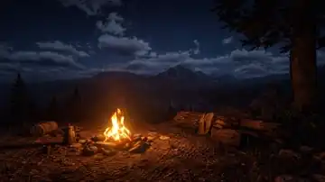 Campfire Under Stars live wallpaper