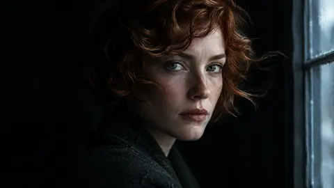 Freckled Woman by Window