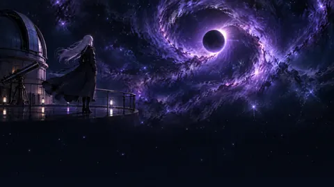 Astronomer Facing Eclipsed Planet