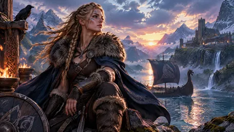 Viking Woman With Raven