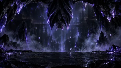 Obsidian Bat in Crystal Mine