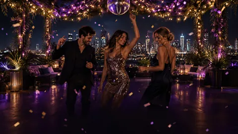 Rooftop Friends Under Disco Ball