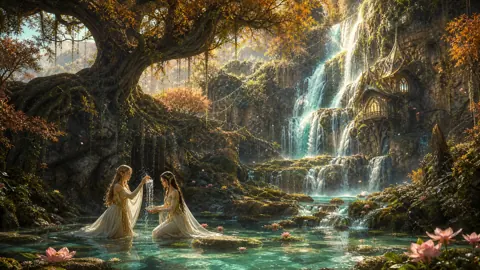 Elf Maidens by Waterfalls