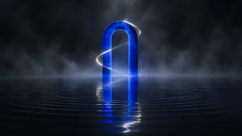 Blue Arch Above Reflective Pool