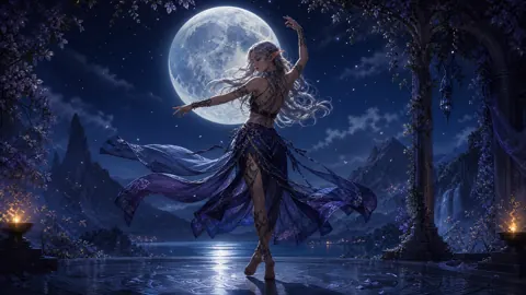 Tattooed Elf Dancing Under Moon