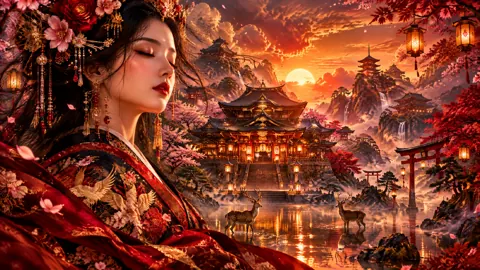 Japanese Empress by Temple Lake