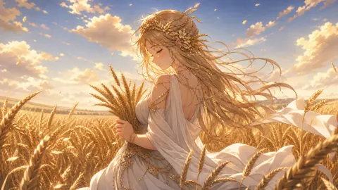 Virgo Girl in Wheat Field