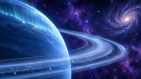 Blue Ringed Planet Galaxy