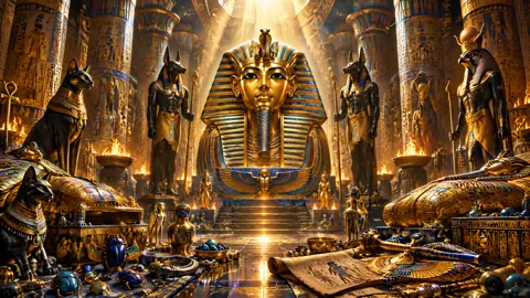 Golden Pharaoh Mask Temple