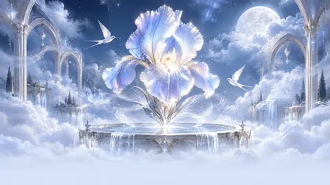 Moonlit Iris Fountain