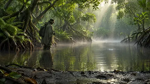 Naturalist in Mangrove Pool