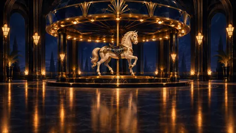 Carousel Horse in Art Deco Pavilion