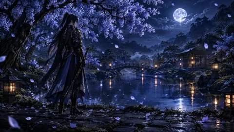 Armored Guardian by Moonlit Pond