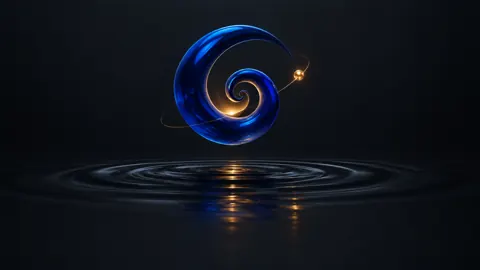 Cobalt Spiral with Golden Bead