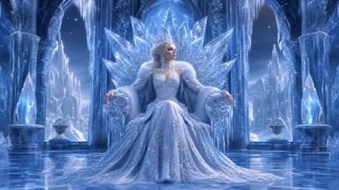 Snow Queen on Crystal Throne
