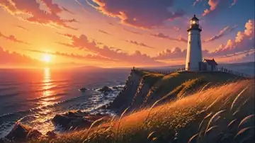 Golden Hour Lighthouse live wallpaper